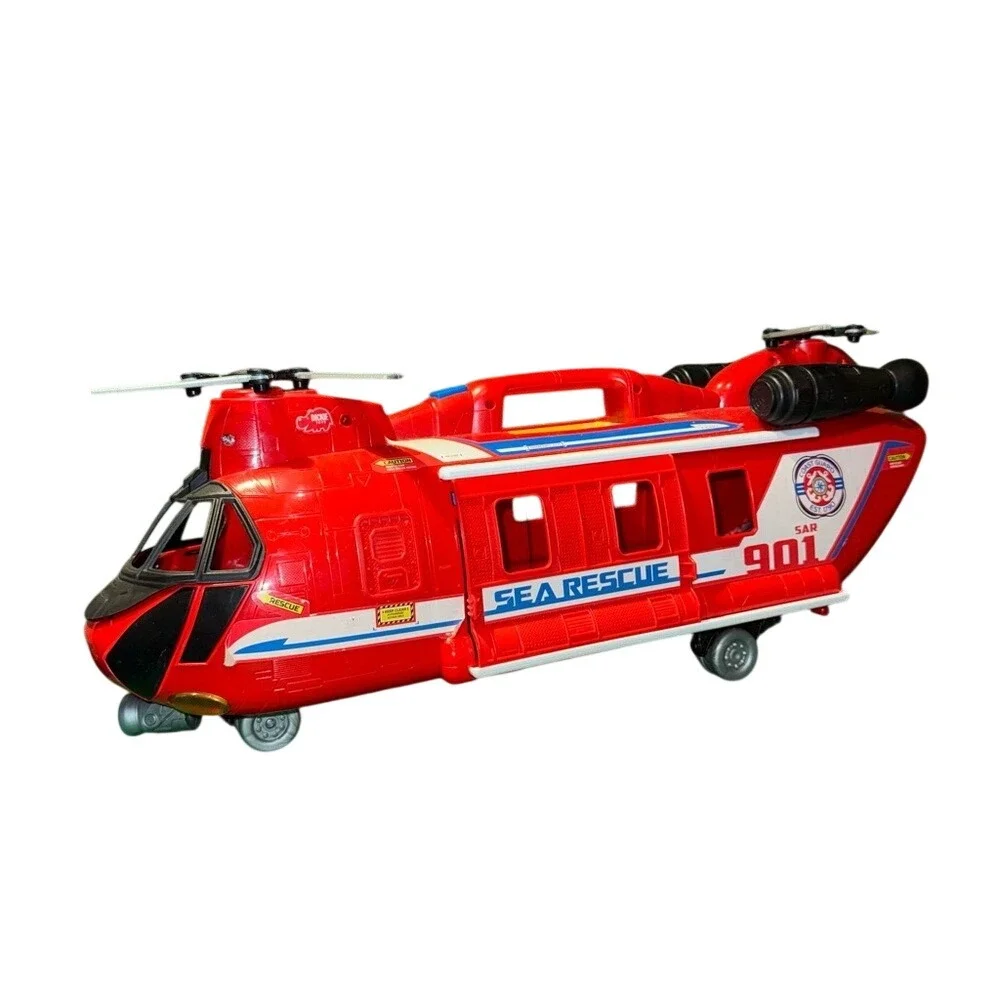 Dickie Toys Light & Sound Giant Helicopter Sea Rescue SAR 901 Red Toy Chopper